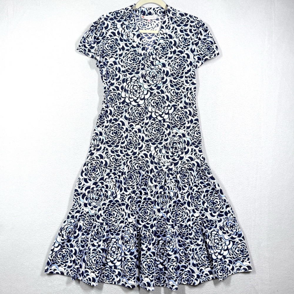 Jude Connally Jude Cloth Libby Dress Womens XS Floral Tiered Short Sleeve Midi